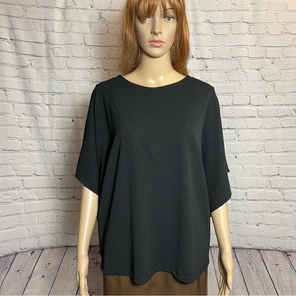 Allison Brittney Black Short Sleeve Top Size M